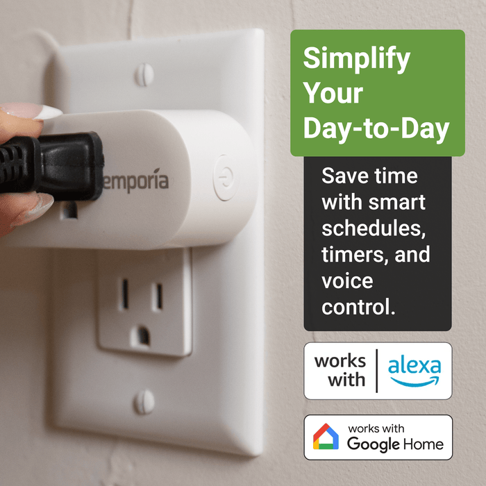 Emporia Smart Plug 2-Pack Wi-Fi Energy Monitoring Smart Outlet 15A 1800W Alexa Google Compatible-1