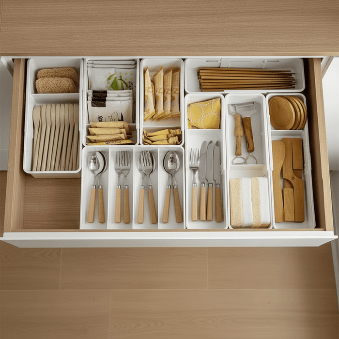 Expandable Drawer Organizer Storage Box | Foldable Divider for Kitchen, Bedroom & Snacks-0