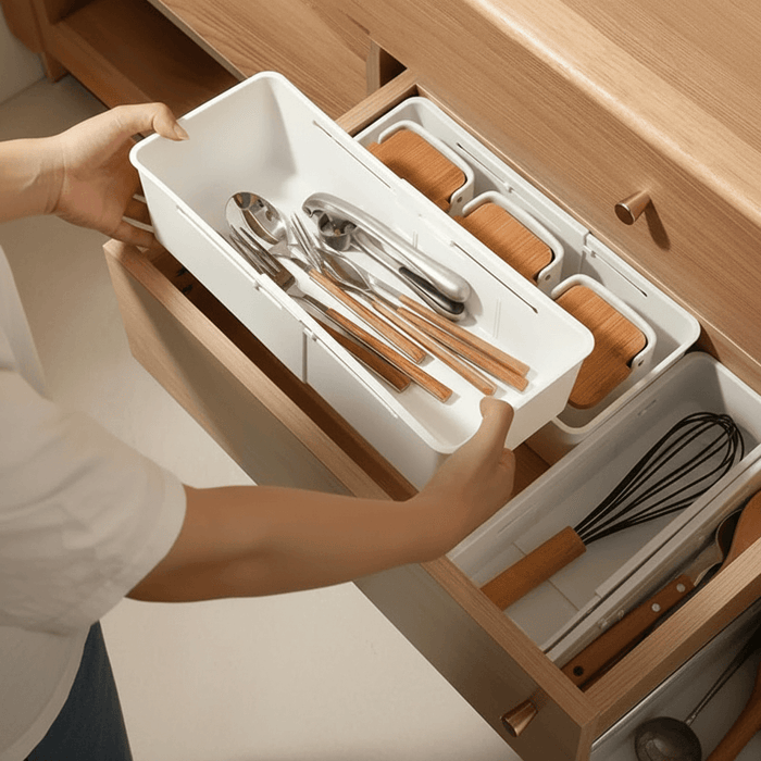 Expandable Drawer Organizer Storage Box | Foldable Divider for Kitchen, Bedroom & Snacks-4