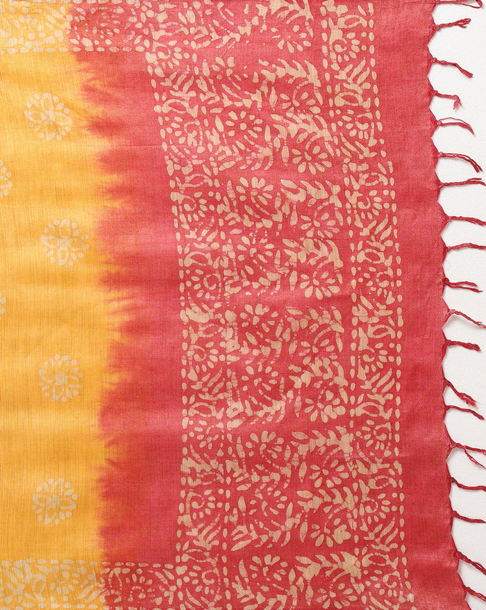 Fiery Khadi Cotton Wax Batik Hand Dyed Red Suit (T+B+D)