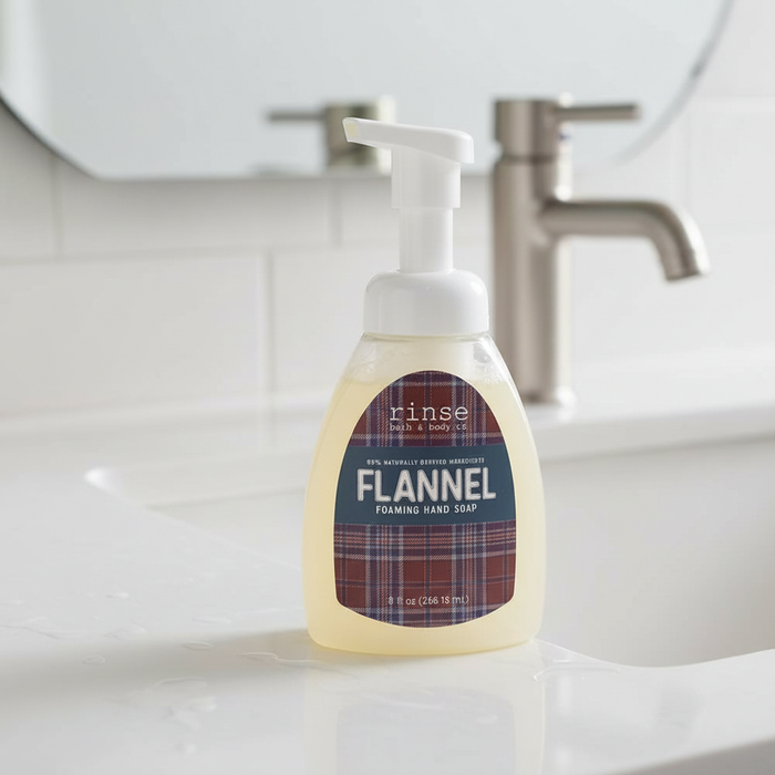AI-generated Flannel Foaming Hand Soap close-up based on the real product image