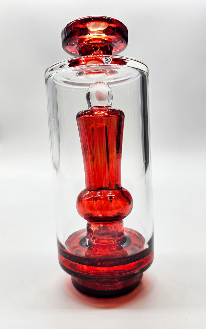 Focus Carta Red Opal Flat Top Bubbler Glass