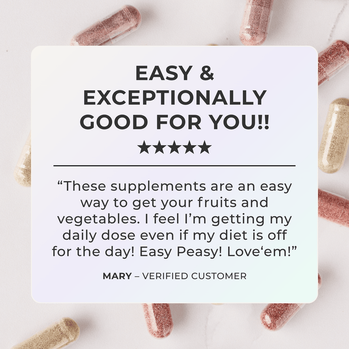 Fruit, Vegetable, Berry & Vegan Omega Blend Capsules
