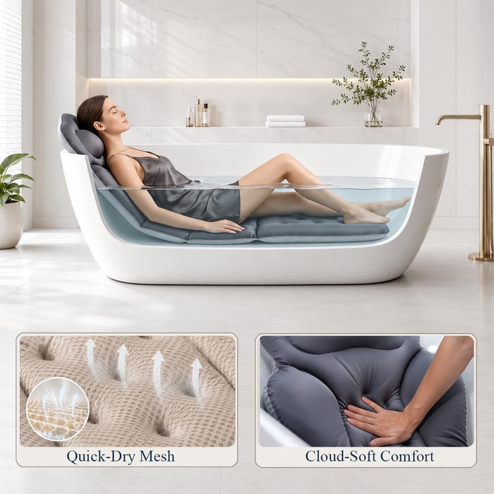 Ciieyuo Bath Pillow for Tub, Full Body Bathtub Pillow, Tub Cushion - image 2