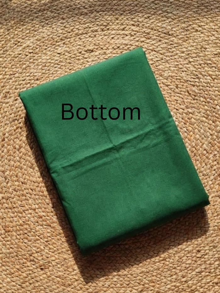 Glimmering Forest Green Kota Dori Suit (Top+Bottom+Dupatta)