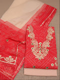 Glimmering Kota Doria Red Suit (Top+Bottom+Dupatta)