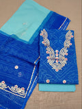 Glimmering Kota Doria Suit (Top+Bottom+Dupatta) Blue