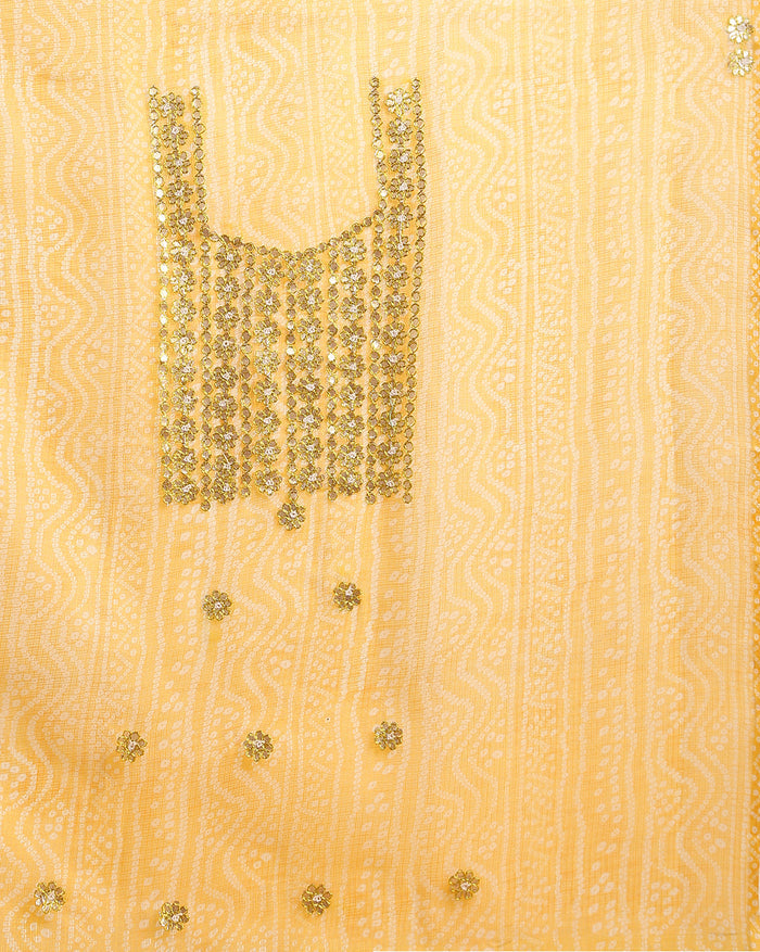 Glimmering Orange Kota Dori Suit (Top+Bottom+Dupatta)
