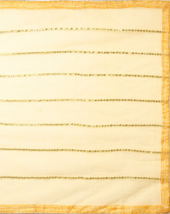 Glimmering Orange Kota Dori Suit (Top+Bottom+Dupatta)