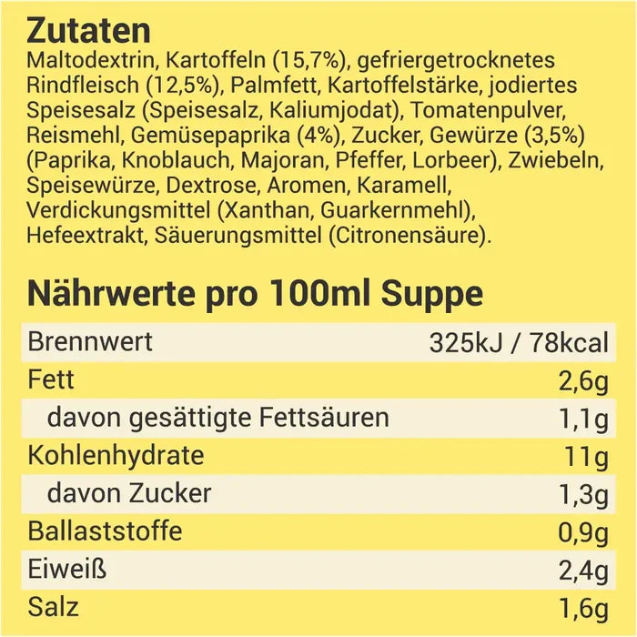Gulaschsuppe mit 12% Rindfleisch