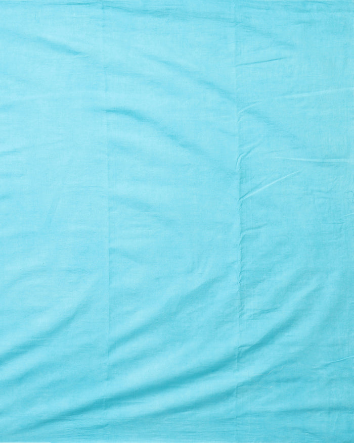 Indiehaat | Pure Linen Embroidered Suit Piece Sky Blue Color (Top+Dupatta) With Linen Bottom