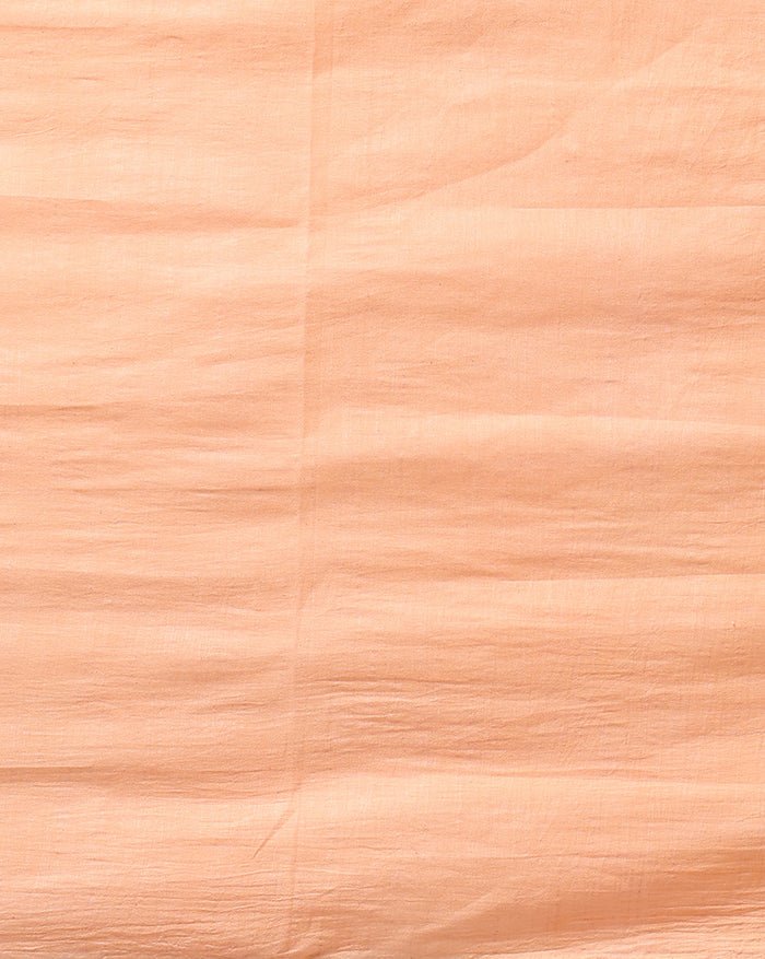 Indiehaat | Pure Linen Embroidered Suit Piece Peach Color (Top+Dupatta) With Linen Bottom
