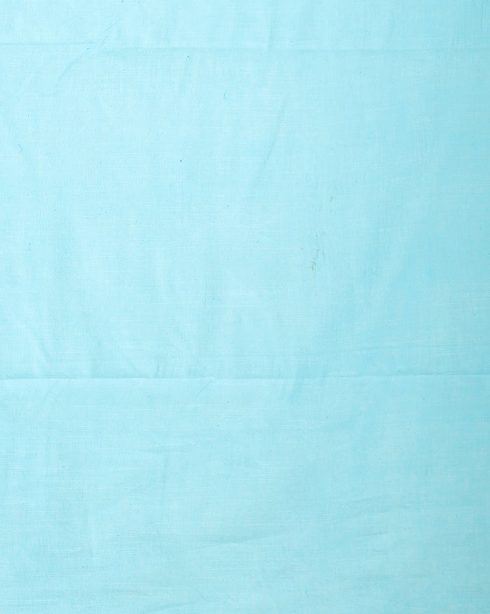 Gulmohar Slub Linen Aqua Blue Unstitched Suit (T+B+D)