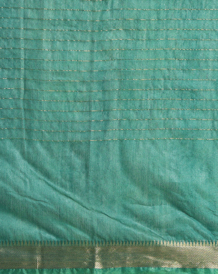 Handcrafted Kota Silk Green Plain Saree