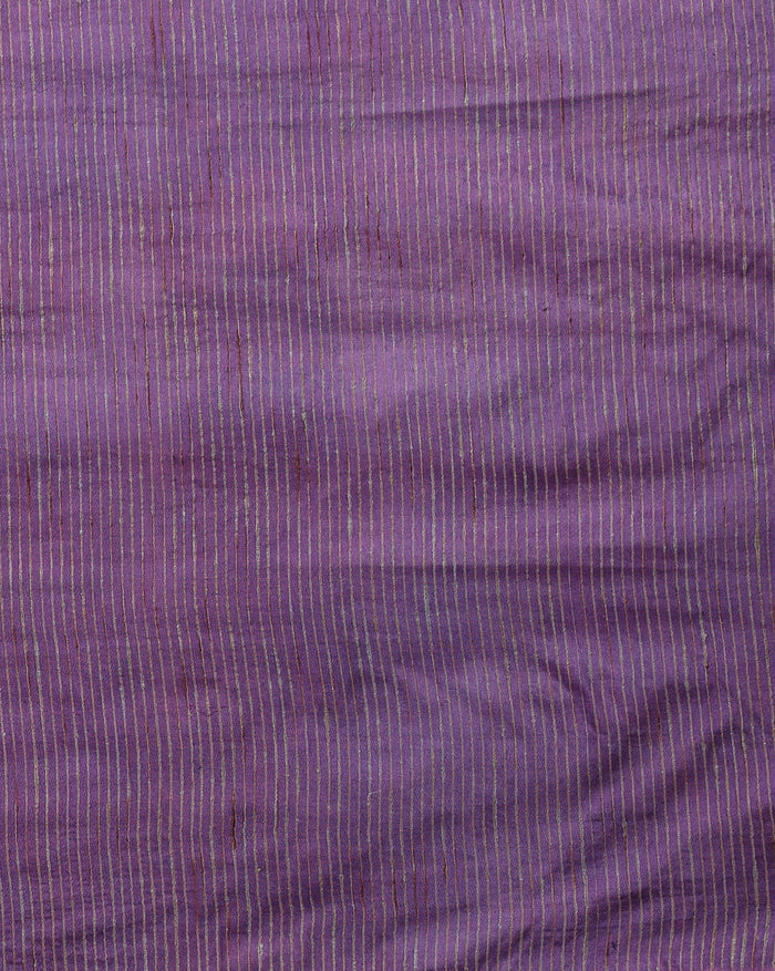Handdyed Katan Silk Beige & Violet Contrast Suit
