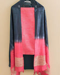 Handdyed Katan Silk Warm Red & Black Contrast Suit