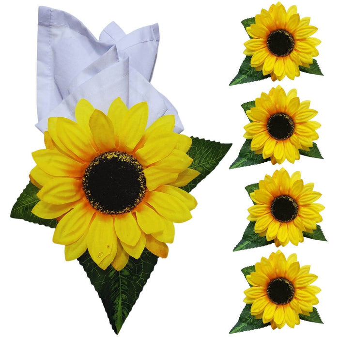 Maison Charlo | Set of 4 Sunflower Napkin Rings-1