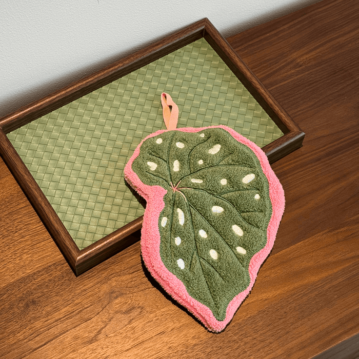 Hanging hand towel set botanical leaf