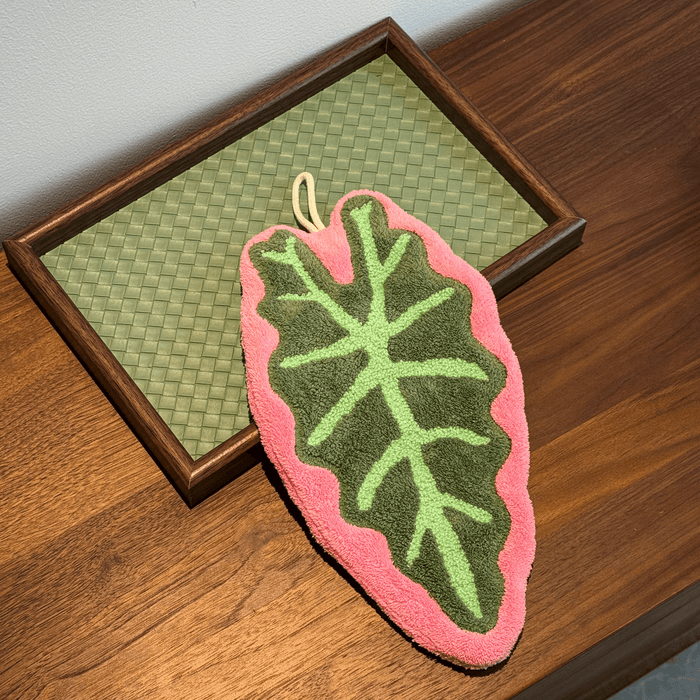 Hanging hand towel set botanical leaf