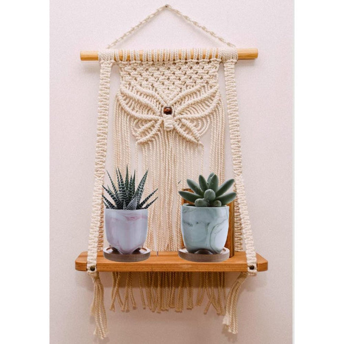 Hanging Wooden Shelf 
Size: 24" Long 
Plank : 5"X12"-Indiehaat