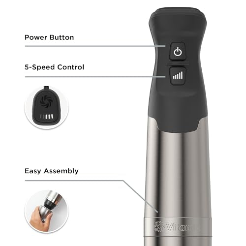 Immersion Blender, Stainless Steel, 18 inches
