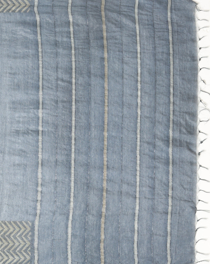 Incandescent Chanderi Silk Gray Saree