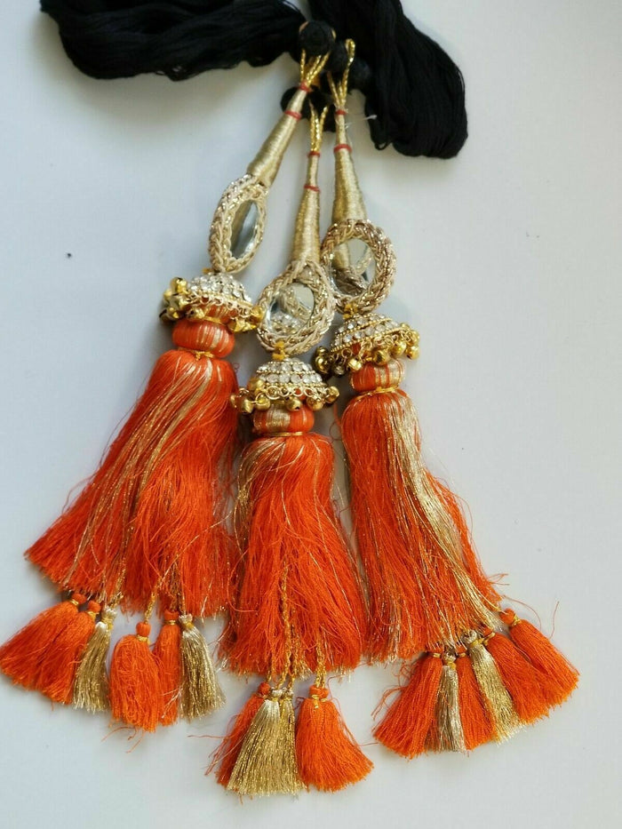 Indian Punjabi Pranda Mehndi Jagoo Mirror Bridal Patiala Paranda Hair Braid A34