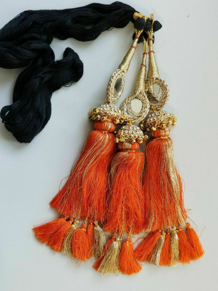 Indian Punjabi Pranda Mehndi Jagoo Mirror Bridal Patiala Paranda Hair Braid A34