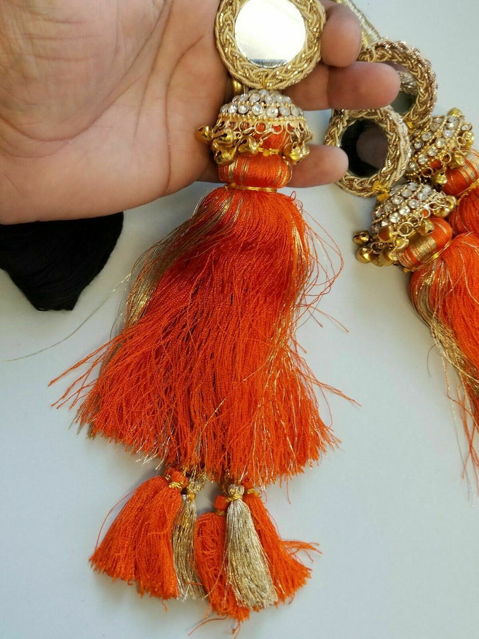 Indian Punjabi Pranda Mehndi Jagoo Mirror Bridal Patiala Paranda Hair Braid A34