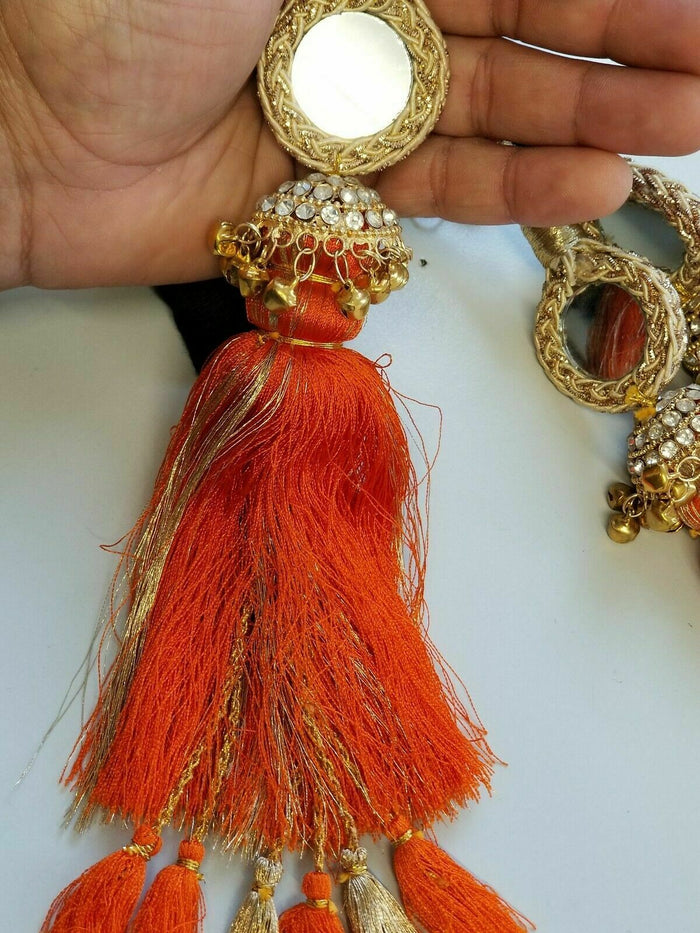 Indian Punjabi Pranda Mehndi Jagoo Mirror Bridal Patiala Paranda Hair Braid A34
