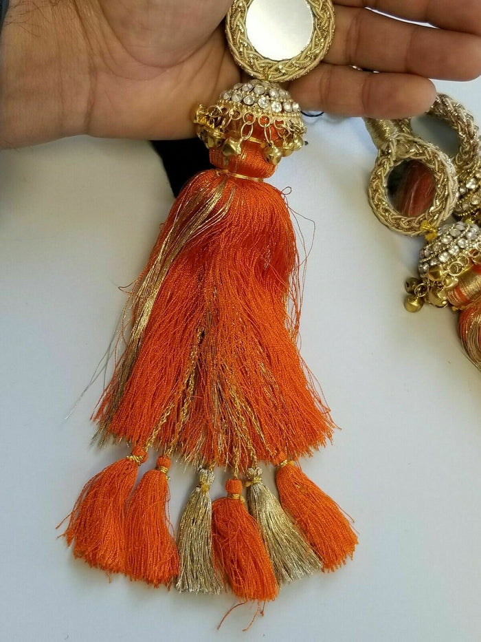 Indian Punjabi Pranda Mehndi Jagoo Mirror Bridal Patiala Paranda Hair Braid A34