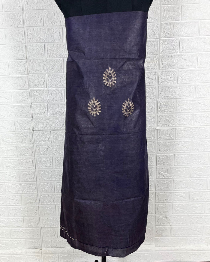 Intriguing Khadi Cotton Wax Batik Hand Dyed Black Suit (T+B+D)