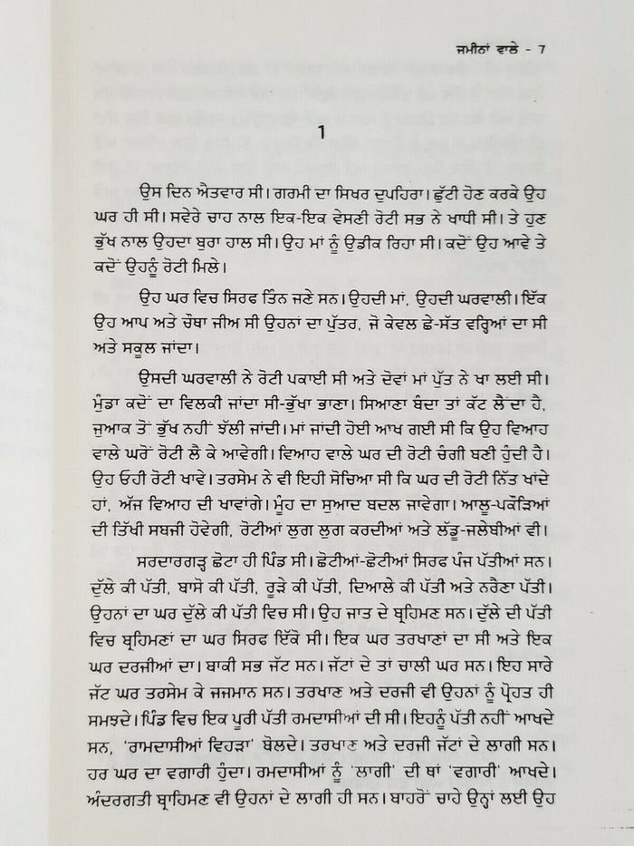 Jameena Wale Novel Ram Saroop Ankhi Punjabi Gurmukhi Literature Panjabi Book B6