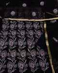 Indiehaat|Kota Doria Embroidered Black Suits(Top+Bottom+Dupatta)