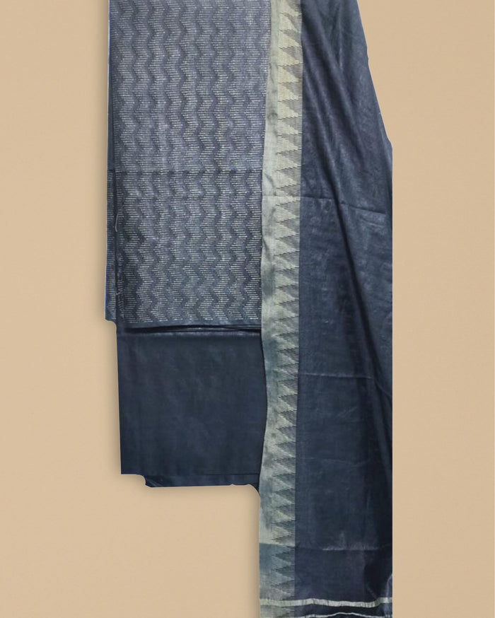 Katan Silk Beautiful Handcrafted Black Suit (T+B+D)
