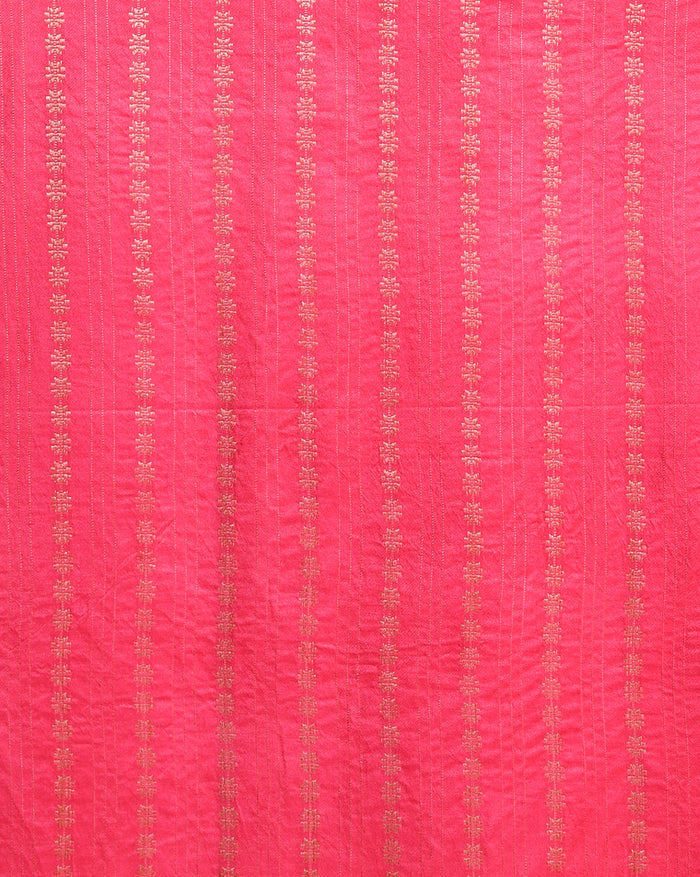 Katan Silk Dynamic Handcrafted Pink Suit (T+B+D)