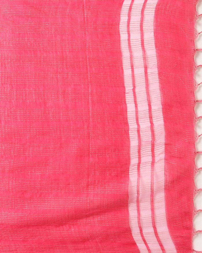 Katan Silk Dynamic Handcrafted Pink Suit (T+B+D)