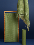 Katan Silk Eclipsing Handcrafted Green Suit (T+B+D)