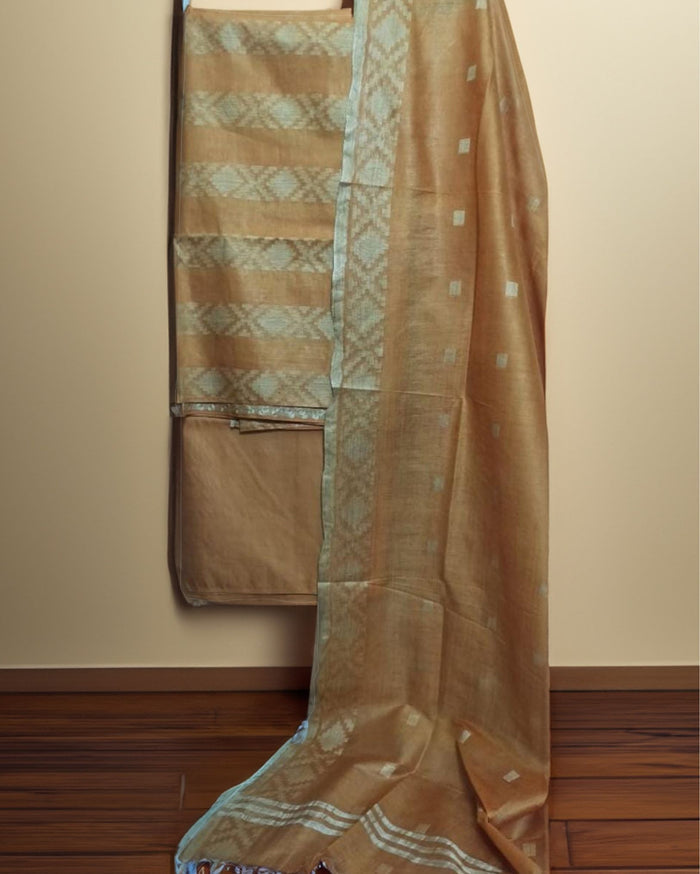 Katan Silk Eclipsing Handcrafted Mustard Suit (T+B+D)