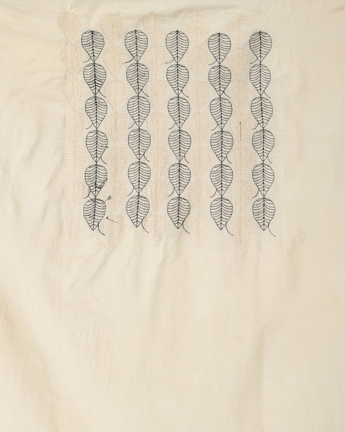 Katan Silk Embroidered White & Black Suit (T+B+D)