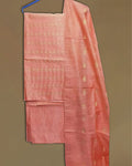 Katan Silk Enchanting Handcrafted Peach Suit (T+B+D)