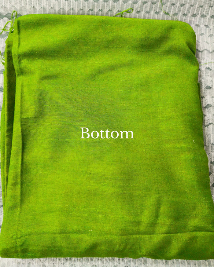 Katan Silk Exquisite Handcrafted Green Suit (T+B+D)