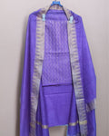 Katan Silk Exquisite Handcrafted Purple Suit (T+B+D)