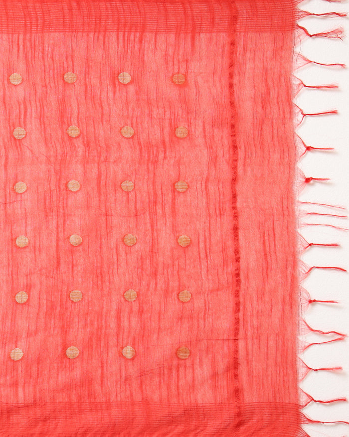 Katan Silk Reflective Handcrafted Red Suit (T+B+D)