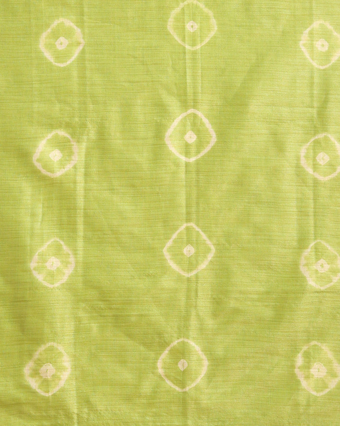 Katan Silk Shibiori Dyed Green Suit (T+B+D)