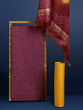 Katan Silk Shibiori Dyed Purple Suit (T+B+D)