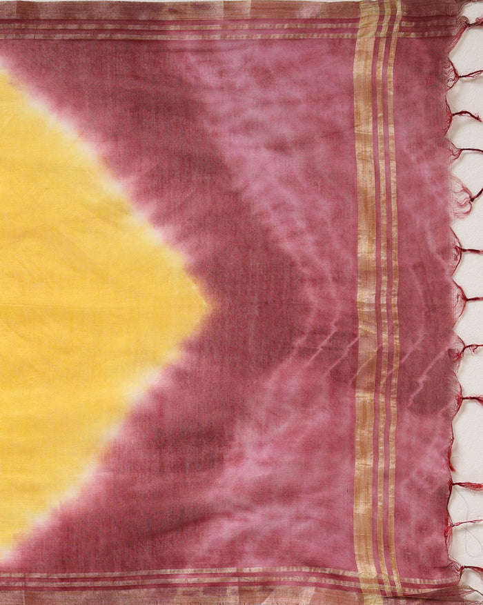 Katan Silk Shibiori Dyed Purple Suit (T+B+D)
