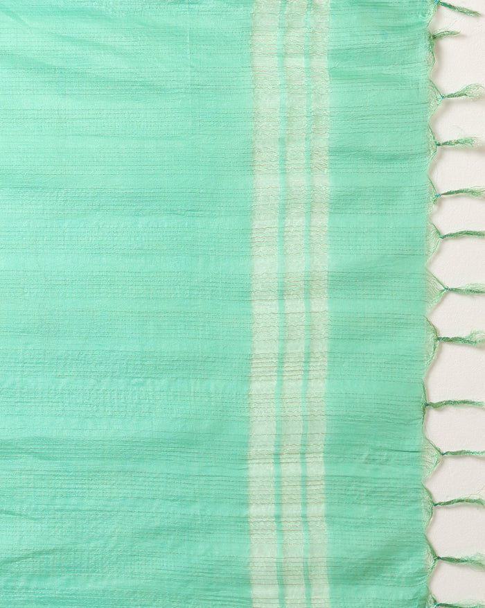 Katan Silk Tranquil Handcrafted Green Suit (T+B+D)