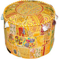 Indiehaat | Luxurious Cotton Morha / Pouffe Cover Kantha Work