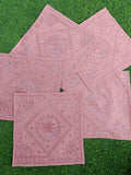 Indiehaat | Decorative Cotton Pink Cushion Covers Mirror Work